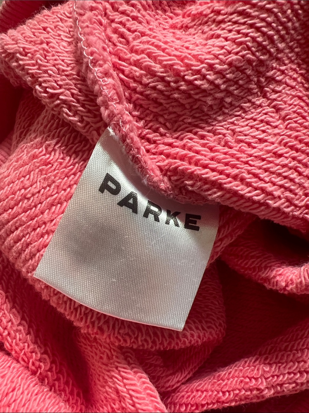 PARKE Bloom Pink Varsity Heritage Mockneck Sweatshirt Size S/M New In Bag NWT - Picture 8 of 11